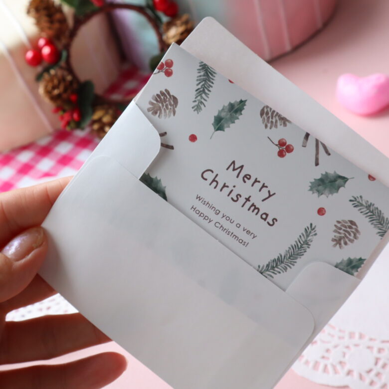 音がなる　クリスマスカード　100均