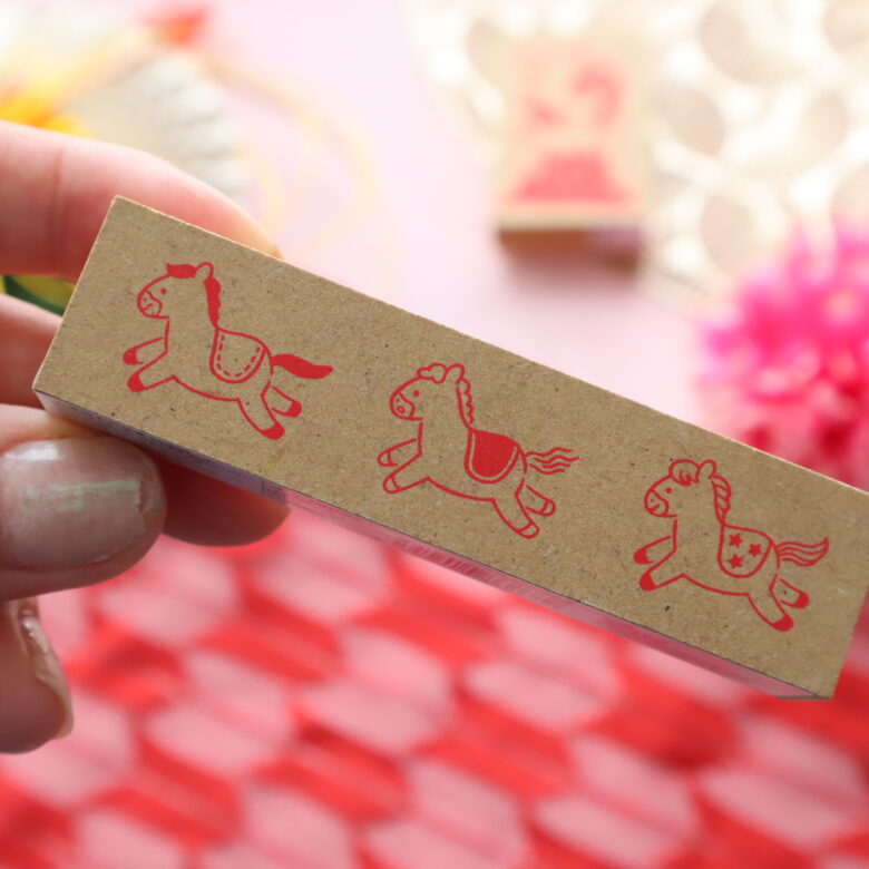 年賀スタンプ　午　ダイソー