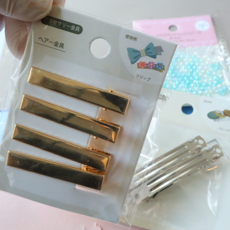 レジン　ヘアアクセサリーパーツ　100均